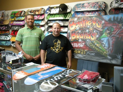 nate(owner) and todd at BENTLEY BOARDS in Pottstown, Pa